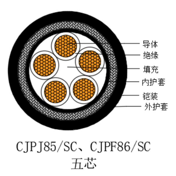 铜芯交联聚乙烯绝缘低烟无卤船用控制电缆-CKJPJ85/SC-150/250V、CKJPF86/SC-150/250V